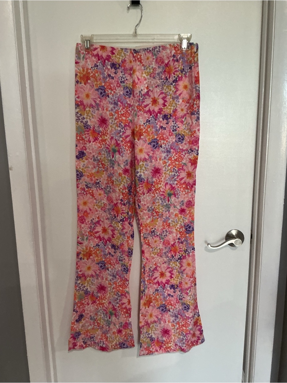 H&M Pink Floral Boot Cut Pants
